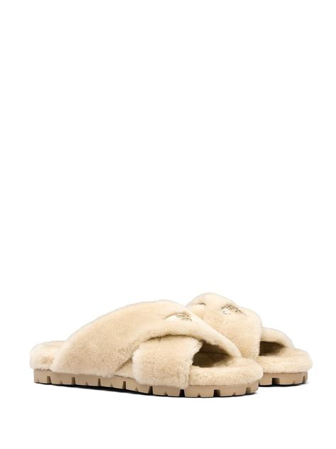 prada shearling sandals|prada transparent sandals.